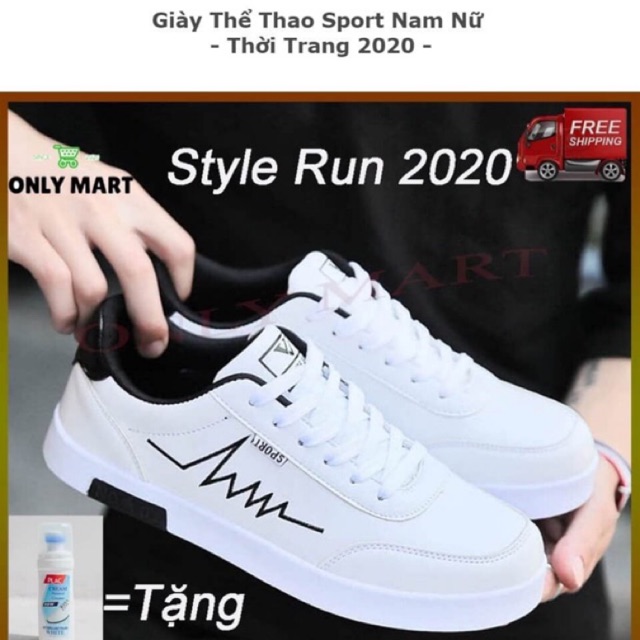 [ MUA 1 TẶNG 1 ] Giày thể thao nam-giày thể thao sneaker nam trắng cổ thấp