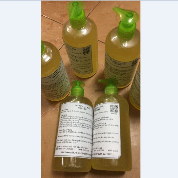 Nước Rửa Tay Khô Kháng Khuẩn, Gel Rửa Tay Khô Nano Bạc 500ml Của Viện Hàn Lâm Khoa Học Công Nghệ