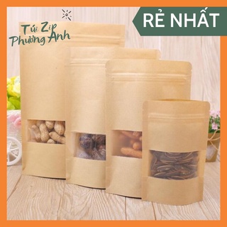 Túi zip giấy kraft có cửa sổ/ túi zip giấy đựng thực phẩm nhiều size - rẻ vô địch