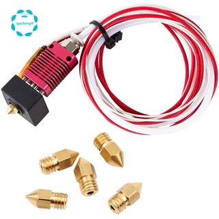 3d printer extruder assembled mk8 hot end kit for ender 3 / ender 3 pro with aluminum heating block, 1.75mm, 0.4mm nozzle
