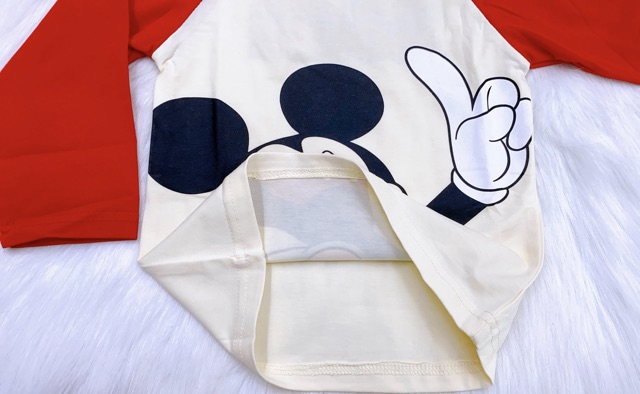 Áo cotton dài tay Zara mickey đỏ 1-5Y (có ảnh thật)