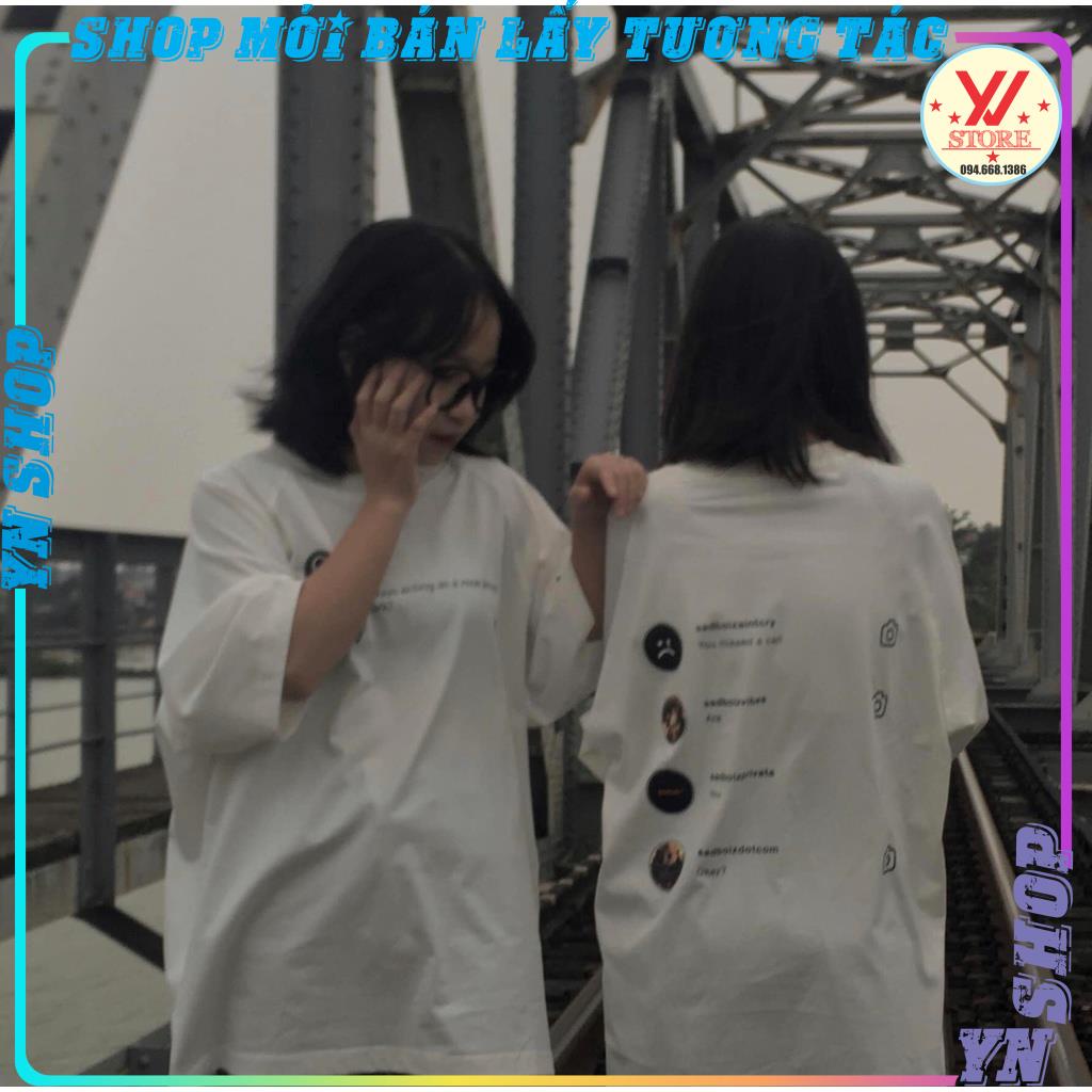 Áo thun tay lỡ sadboiz sadtagram tee logo nam nữ YNSHOP