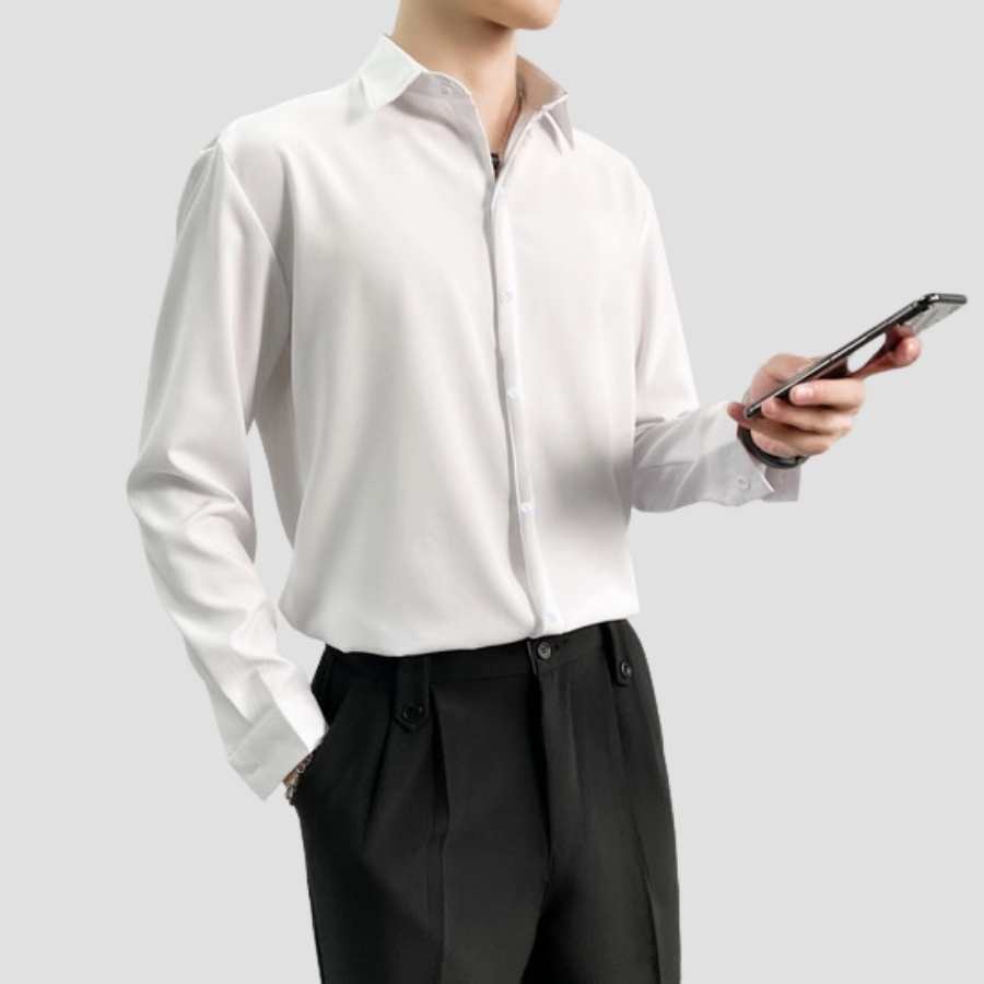 Áo sơ mi nam BASIC chất vải cotton mát mịn chống nhăn thoáng khí nhanh khô