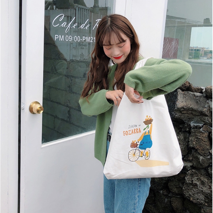 Túi tote vải bố đựng đồ canvas đeo chéo LOVANO TX438