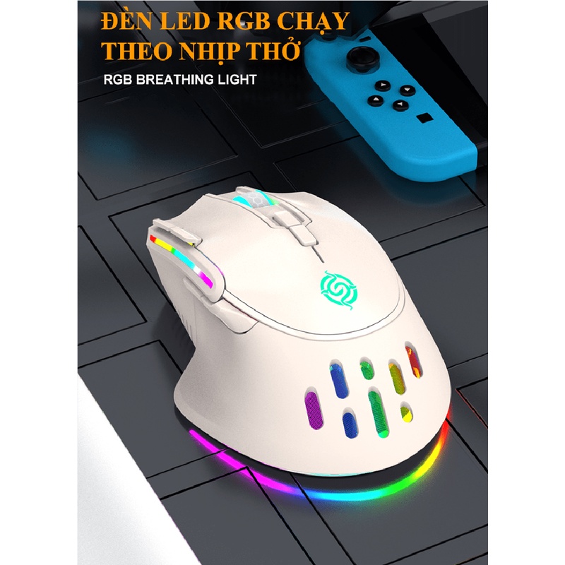 Chuột không dây K-snake BM-520 kết nối bằng chip USB 2.4GHz có đèn led RGB nhiều chế độ màu và độ DPI lên đến 3200DPI