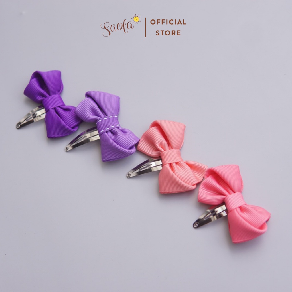 Kẹp tóc Mái Handmade Đính Nơ Phong Cách Hàng Quốc - HP013 - SAOLA KIDS CLOTHING