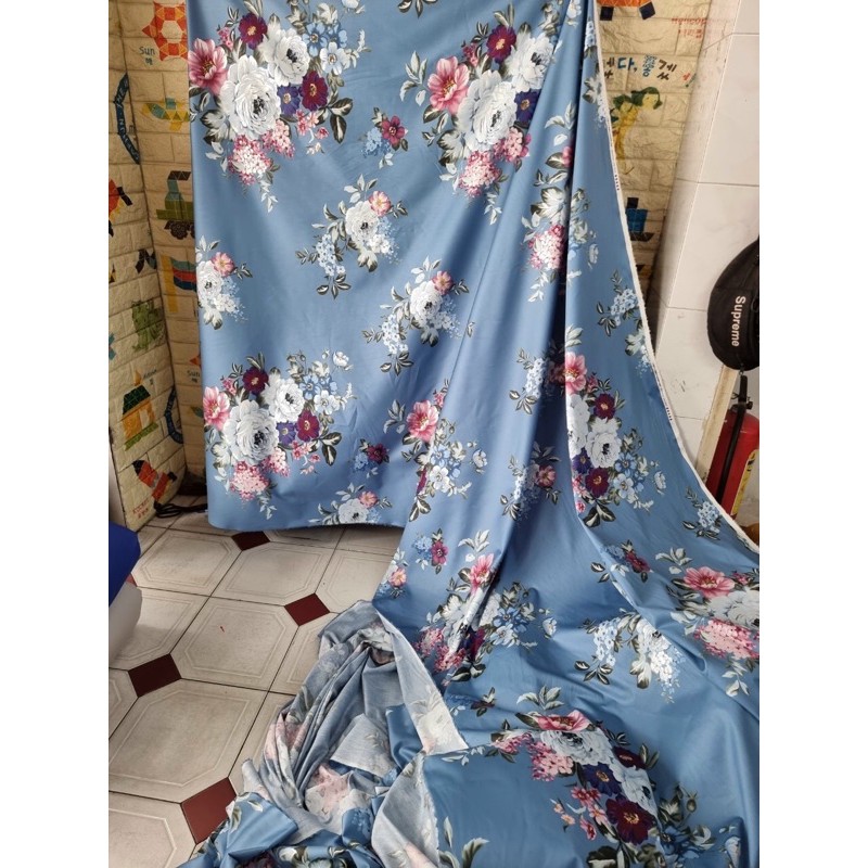 5m vải cotton lụa Hàn quốc khổ m6 chuyên dùng may drap