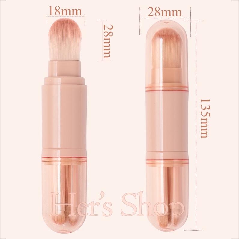 Set 4 Cọ Trang Điểm Mini Tán Kem Nền - Cọ Mắt - Cọ Đánh Sống Mũi - Bộ Cọ Make Up Cá Nhân Tiện Dụng