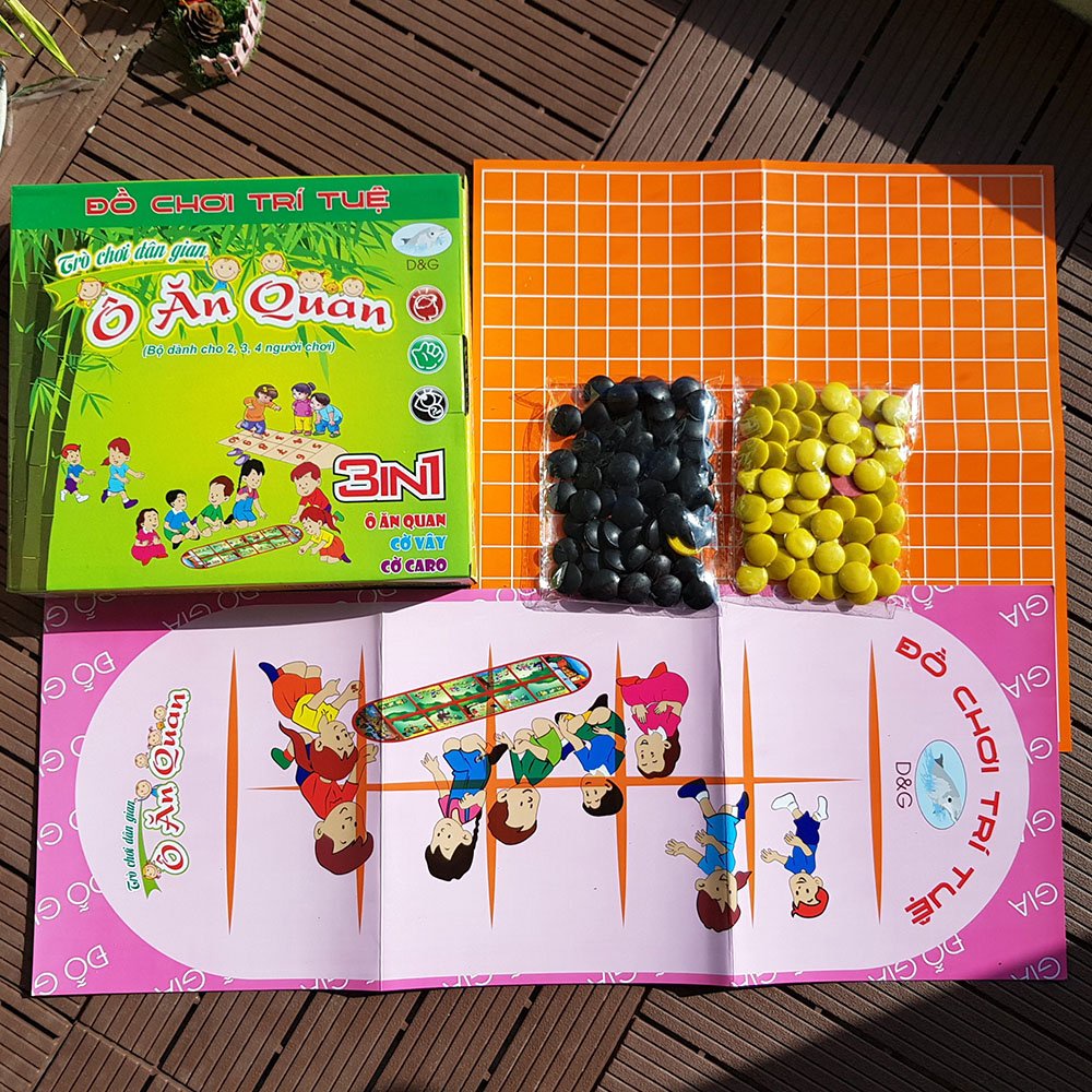 Đồ chơi trẻ em 3in1 TOMCITY Bộ cờ ô quan, cờ vây, cờ caro tiện lợi