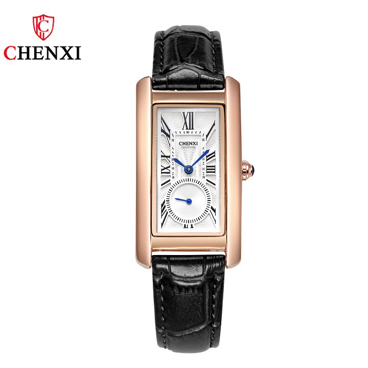 Đồng Hồ Nữ CHENXI Dây Da Mặt Hình Chữ Nhật Hàng Nhập Khẩu Chính Hãng