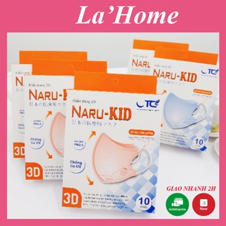 Khẩu trang trẻ em Naru Kid hộp 10 chiếc, Khẩu trang y tế 4 lớp La'Home kháng khuẩn