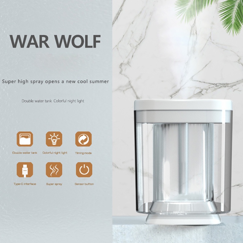 Máy Phun Sương Tạo Ẩm Có Đèn Led Nhiều Màu Sắc 1000ml