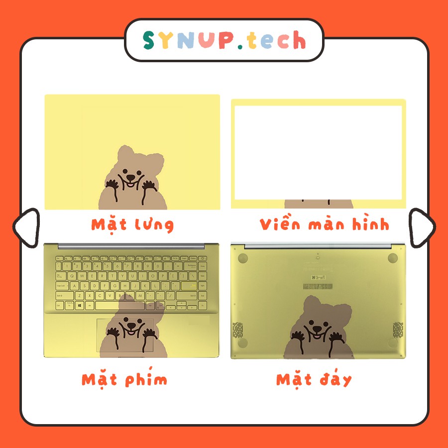 Skin Laptop Sóc Nâu Mới, Dán Decal Skin Laptop Cute, Dán Laptop Xinh, Skin Laptop Đẹp Dell Asus Cho Nữ, Mọi Dòng Máy