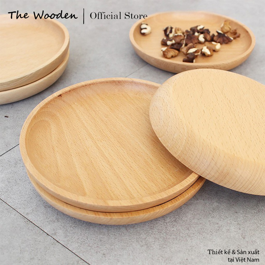 Khay Gỗ Sồi Vuông, Tròn, Chữ Nhật, Oval Nhiều Size THE WOODEN Đựng Đồ Ăn, Bánh Ngọt, Ăn Dặm Gỗ Sồi Nguyên Tấm