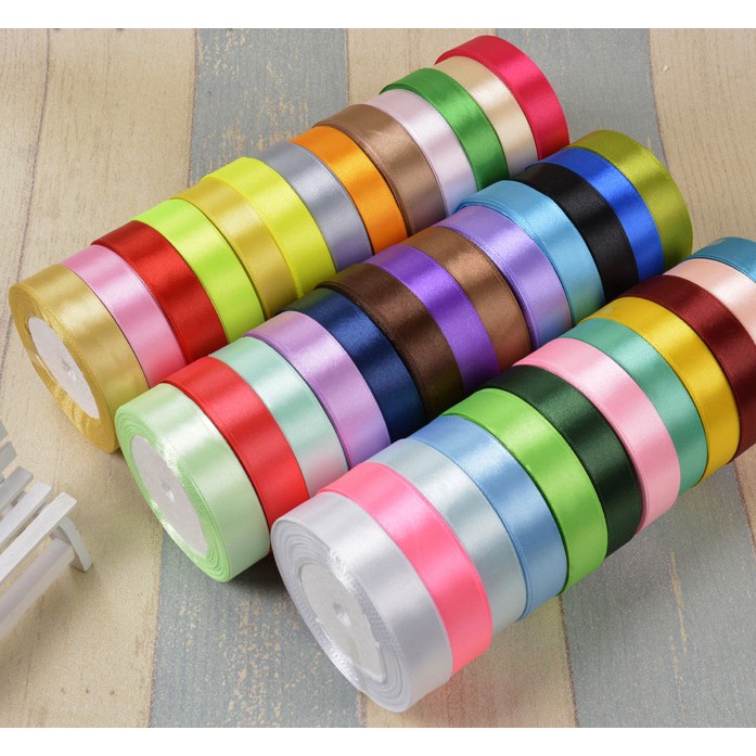 Cuộn Ruy băng Lụa Satin 2cm (dài 22 mét) Làm Hoa Ruy Băng, Gói Quà, Trang Trí, Đồ Handmade