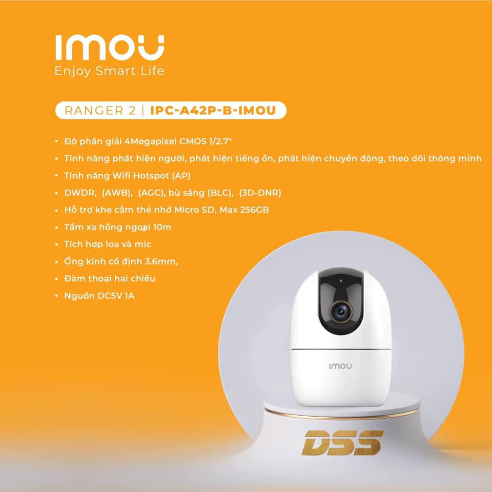 Camera IP WIFI IMOU A42P 4.0MP 2K Siêu Nét - Xoay 360 độ + Đàm Thoại 2 Chiều, IMOU Ranger 2 A32EP-L 3MP, A42P