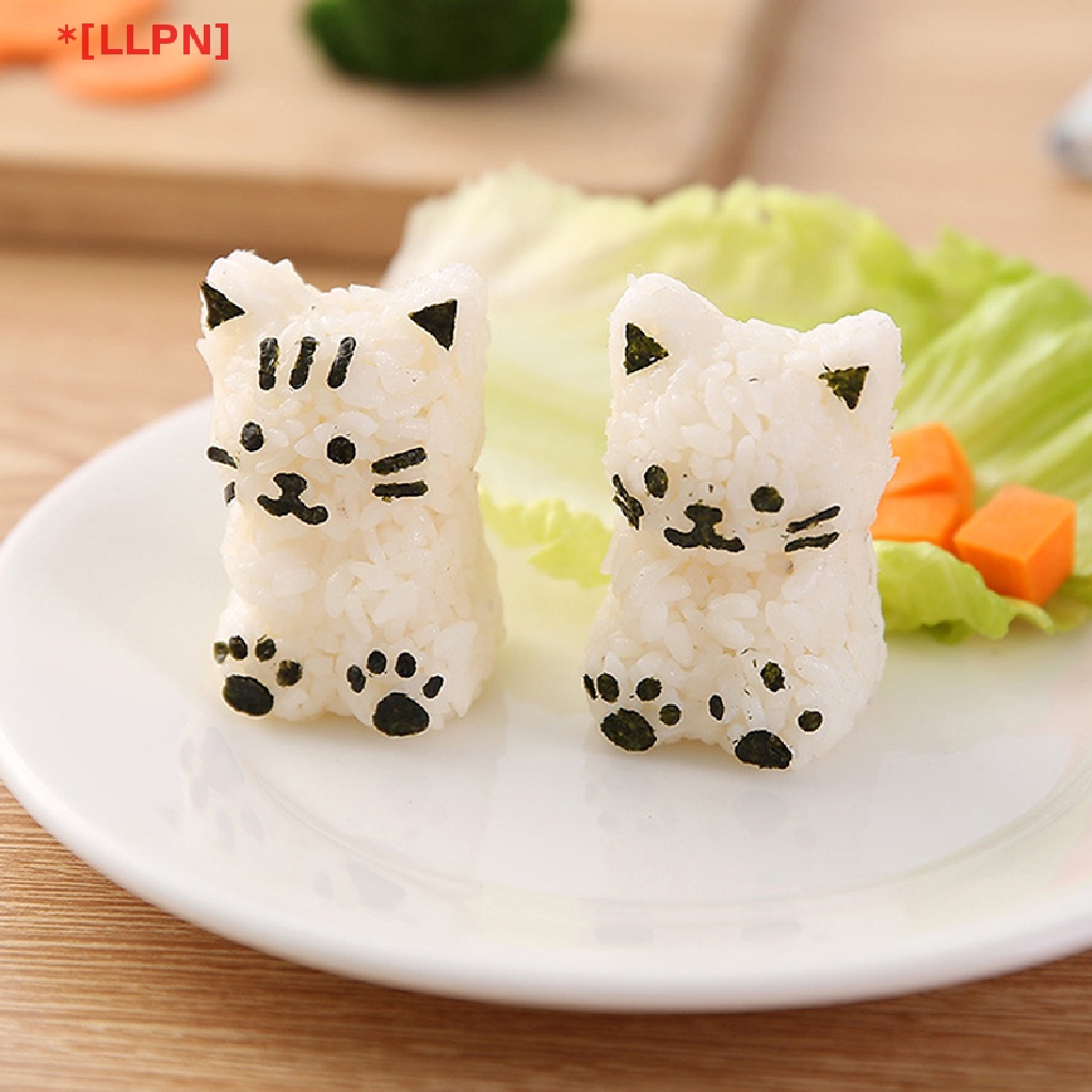 1 Set Khuôn Làm Cơm Nắm Hình Mèo Hoạt Hình DIY