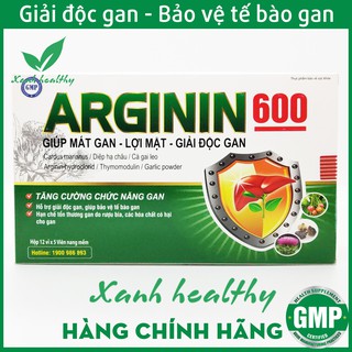 Viên uống bổ gan Arginin 600 giải độc gan, hạ men gan -Cà gai leo, actiso, tỏi đen, diệp hạ châu - giải độc gan hộp 60v