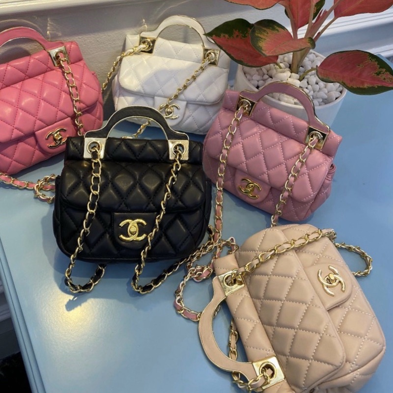 Túi Vân Ô trám khoá xoay có quai cầm chất da mềm zize 15 chuẩn đẹp