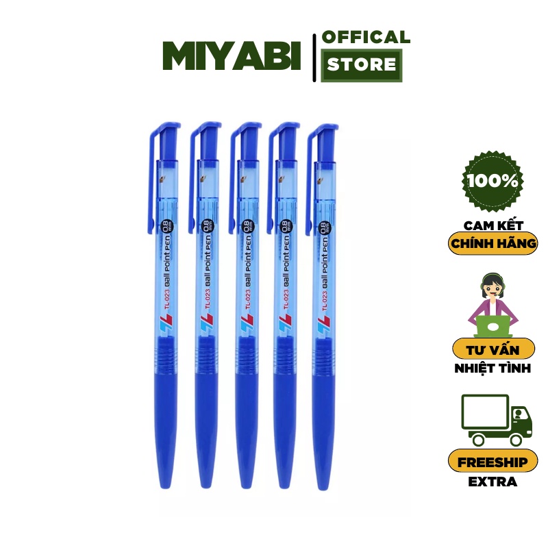 Bút bi xanh / đen thiên long ngòi 0,7mm FO - 024 - Bút bi thiên long văn phòng phẩm - MIYABI STORE