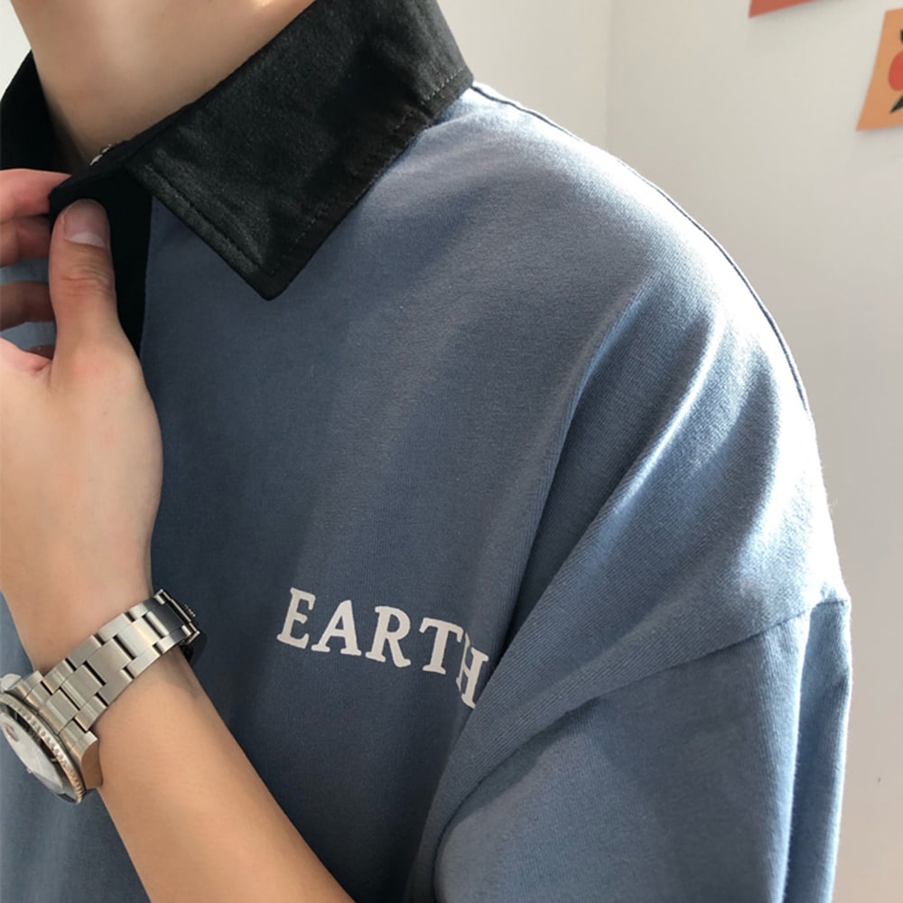 Áo Polo Unisex form rộng tay lỡ nam nữ HL01