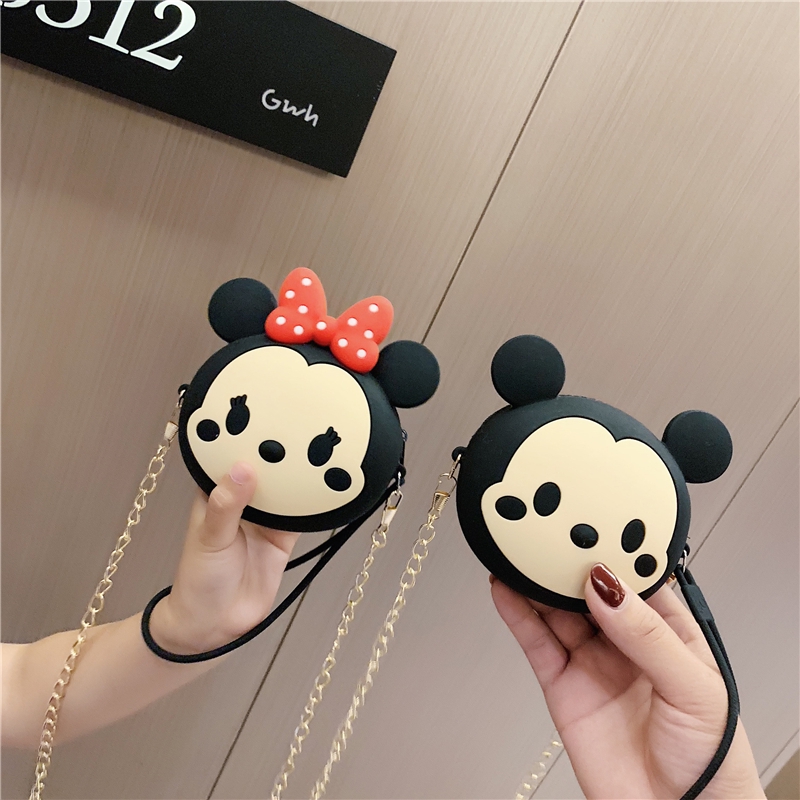 Túi đeo chéo nhỏ gọn tạo hình chuột Mickey và Minnie dễ thương cho bé