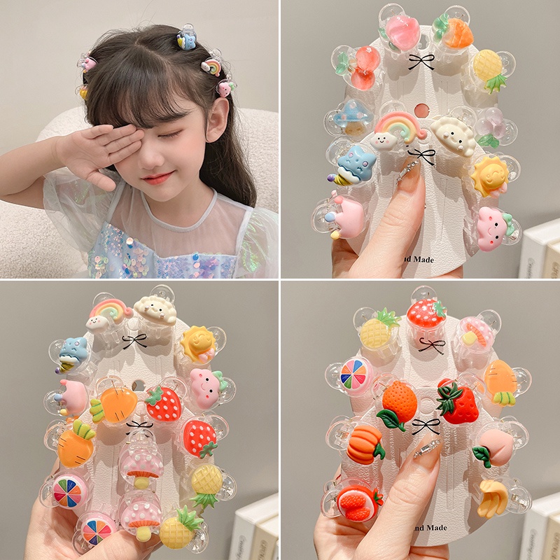 Kẹp Tóc Họa Tiết Hoạt Hình Bằng Acrylic Phong Cách Hàn Quốc Xinh Xắn Dành Cho Trẻ