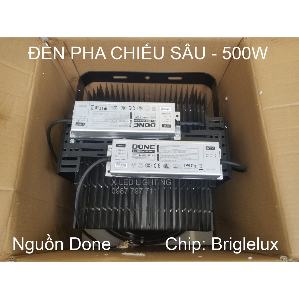 Đèn pha LED Cầu Cảng, cầu tháp, chiếu xa, công suất 400W - 500W