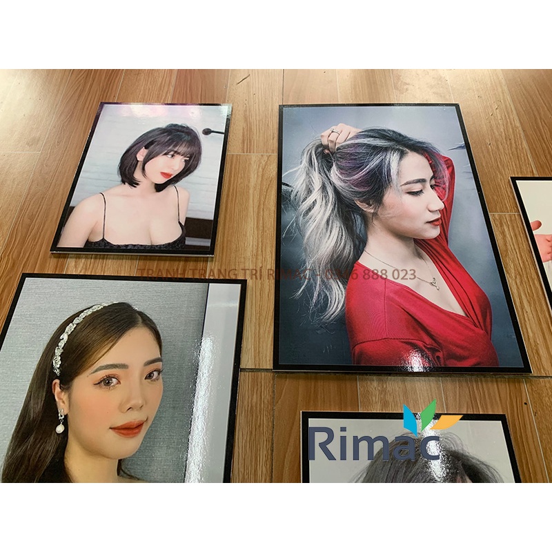Tranh treo tường 3 bức cắt Tóc Nữ đẹp - Tranh treo salon tóc Nữ châu Á mới nhất