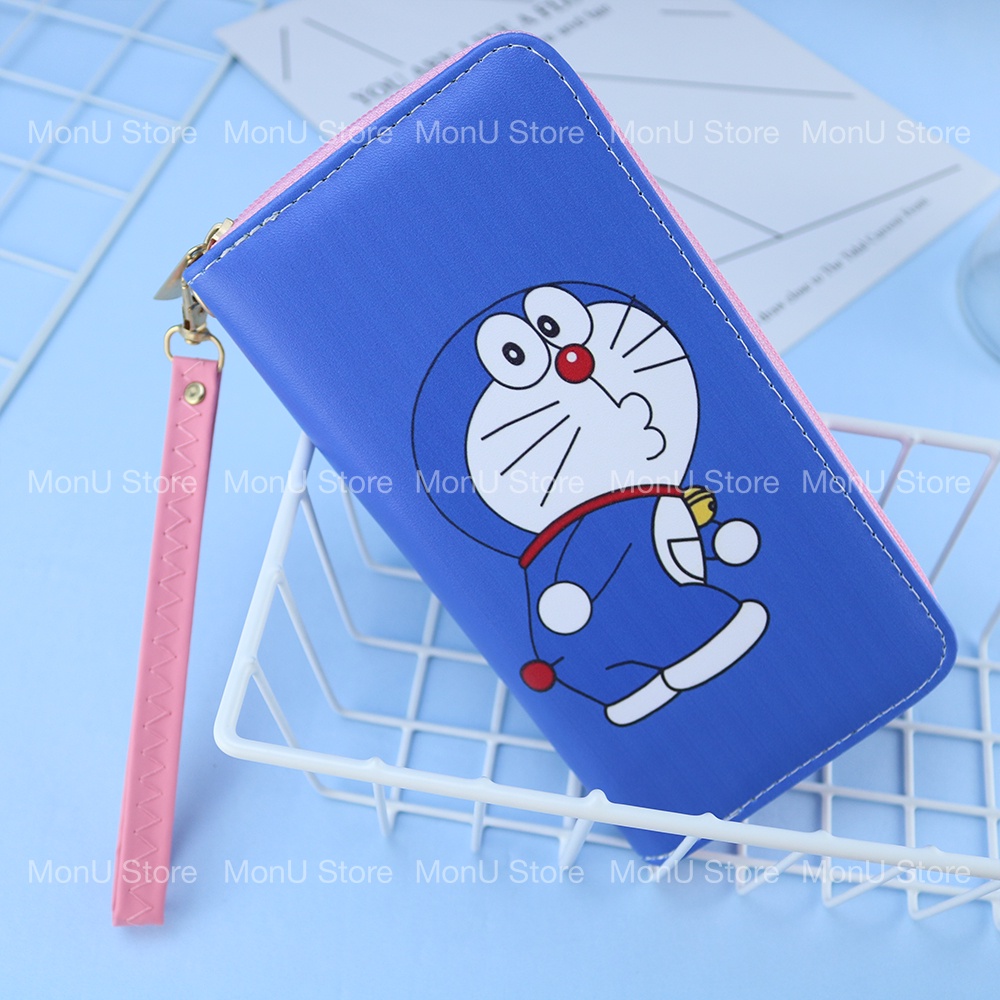 Bóp ví dài có dây xách hình DORAEMON DOREMON dễ thương cute