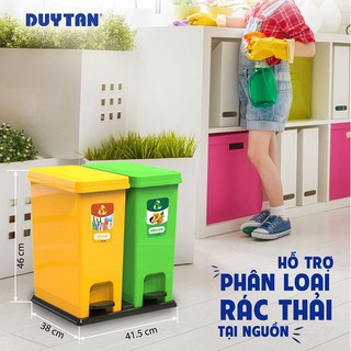 THÙNG RÁC PHÂN LOẠI ECO DUY TÂN BỘ 2 CÁI- TẶNG KÈM KY RÁC