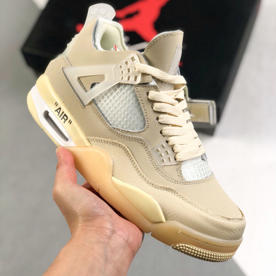 Giày sneaker JORDAN 4 KEM hot trend nam nữ, Giày thể thao JD4 kem dùng đi học,tập gym,chạy bộ