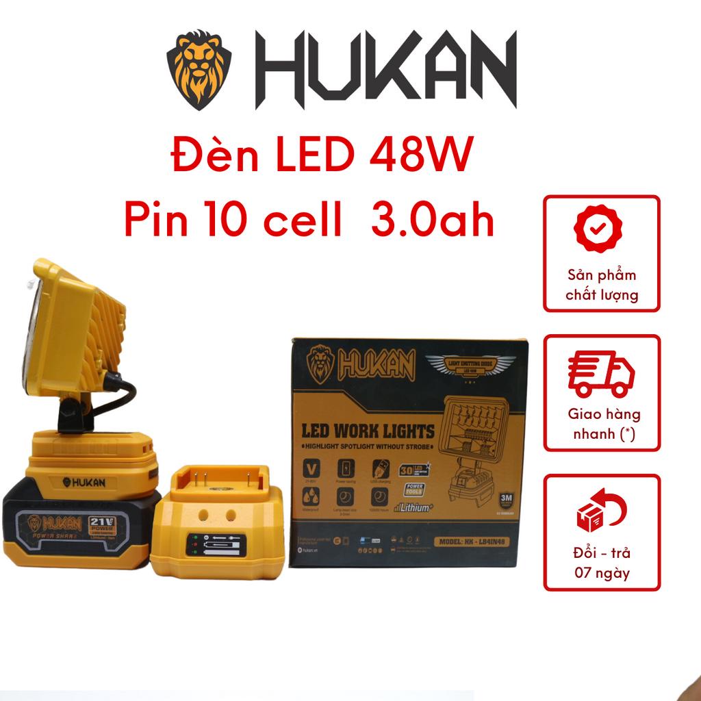 Thân đèn pin LED HK - LB4IN48 + Pin 10 cell HUKAN 3.0AH + Sạc HUKAN ADT21 siêu sáng sử dụng chân pin phổ thông