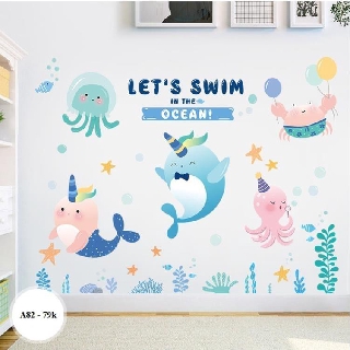 Decal dán tường Đại dương A82 - Decal dán tường Hàn Quốc