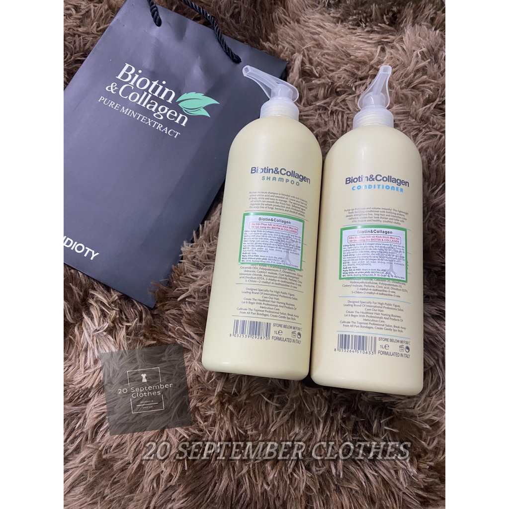 Cặp dầu gội, xả Biotin Collagen phục hồi và kích thích mọc tóc