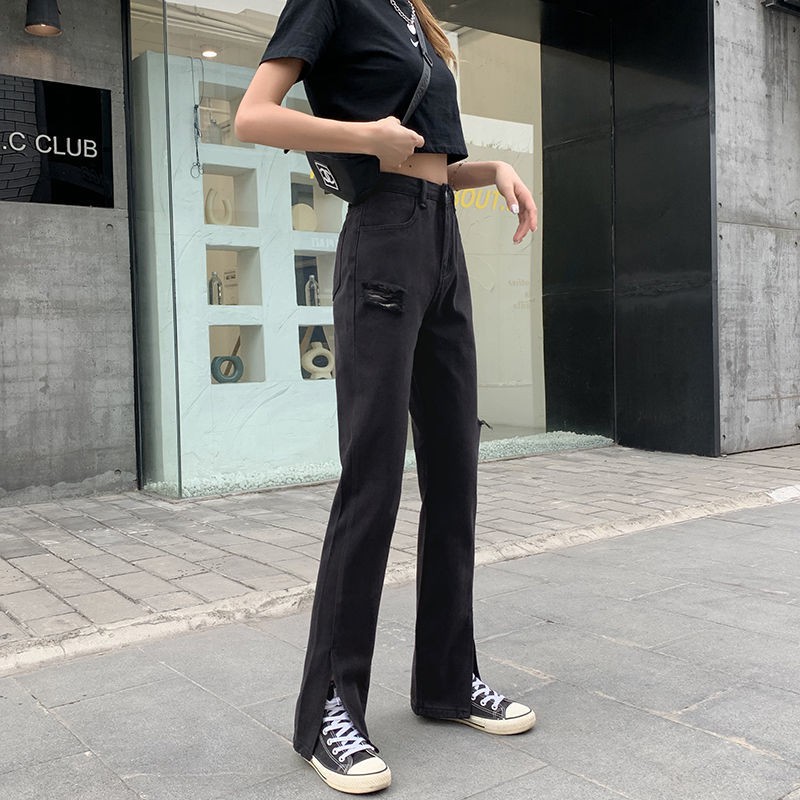 Quần Jeans Nữ Lưng Cao Xẻ Ống Thời Trang Hè 2021 | BigBuy360 - bigbuy360.vn