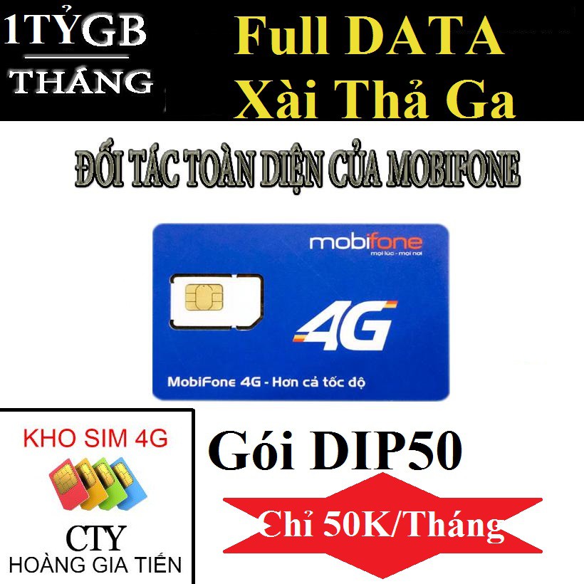 SIM MOBI 4G BL5GT VÀ DIP50 F120WF XÀI FULL DATA- KHÔNG GIỚI HẠN DUNG LƯỢNG