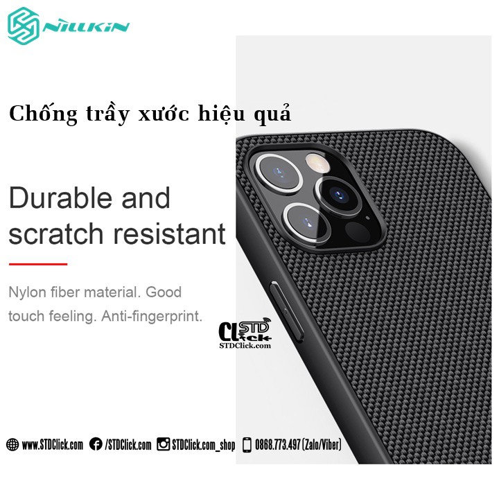 ỐP LƯNG IPHONE 12 PRO MAX NILLKIN TEXTURED NYLON FIBER CHÍNH HÃNG