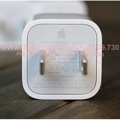 Củ Sạc iPhone 2 chấu Logo Táo ZIN Chính Hãng Theo Máy