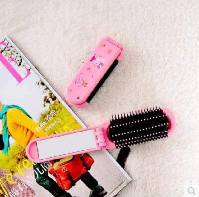 Gương- lược Kitty 2 in 1 xếp gọn dễ dàng bỏ túi xách