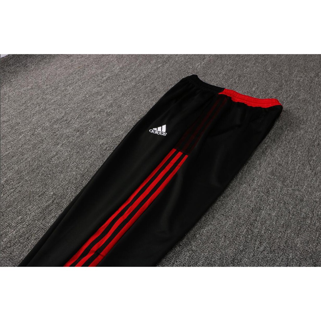 Set Đồ Thể Thao Màu Đen Gồm Áo Khoác Tay Dài Và Quần Dài Có Khóa Kéo Phong Cách Manchester United 2021 / 22