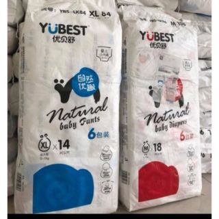 Tã dán Yubest Natural S132/M108/L96/XL84/XXL72