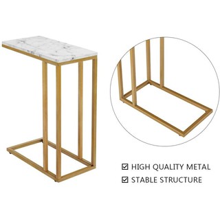 BÀN TAB C, [MẶT ĐÁ VÂN MÂY], SANG TRỌNG, khung vàng (R30xD50xC55cm)