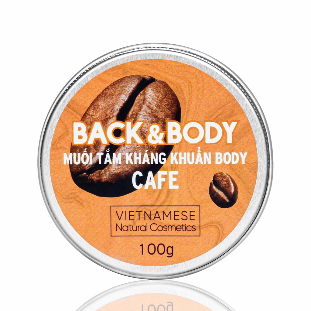 Tẩy da chết body cafe Back&Body - Tẩy sạch da chết body - Muối hồng Himalaya kháng khuẩn - Ngừa mụn body