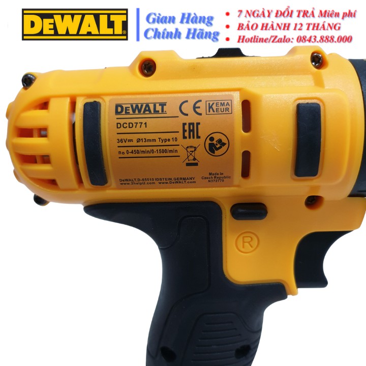 [Chính Hãng] Máy khoan PIN Dewalt 36V (CÓ BÚA) - 2 PIN - TẶNG KÈM 3 MŨI: Khoan bê tông, Khoan sắt, Khoan gỗ