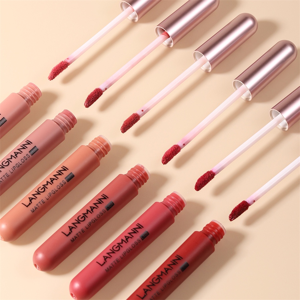 6PCS langmani giữ ẩm Son môi không nhuộm màu cup Lip men Set okase