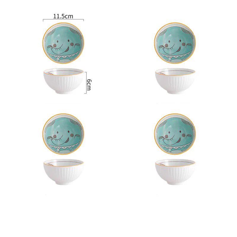 Bát gốm sứ ăn dặm họa tiết con vật đáng yêu, dung tích 230ml, an toàn cho bé yêu, NPP Baby Tôm