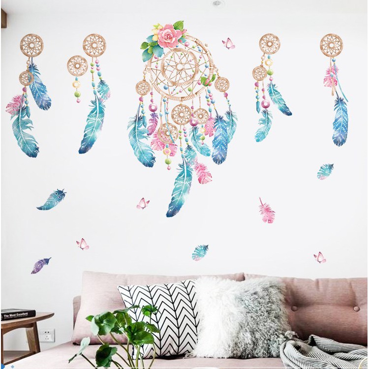 Tranh dán tường trang trí ký túc xá, decal dán tường trang trí decor phòng ngủ (Dream Catcher)