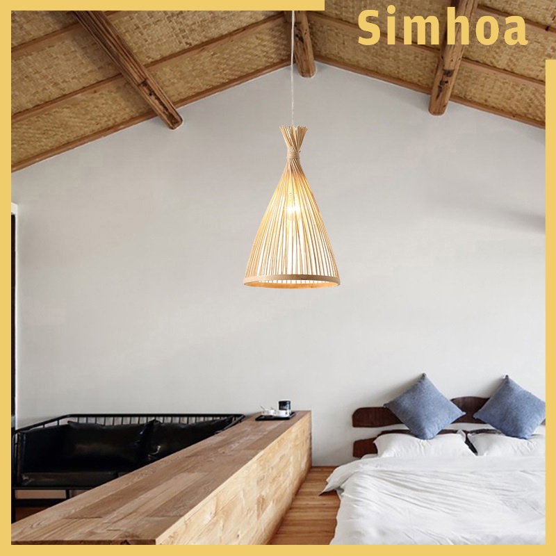 [SIMHOA] Bamboo Ceiling Pendant Light Hanging Lamp Teahouse Hotel Lighting