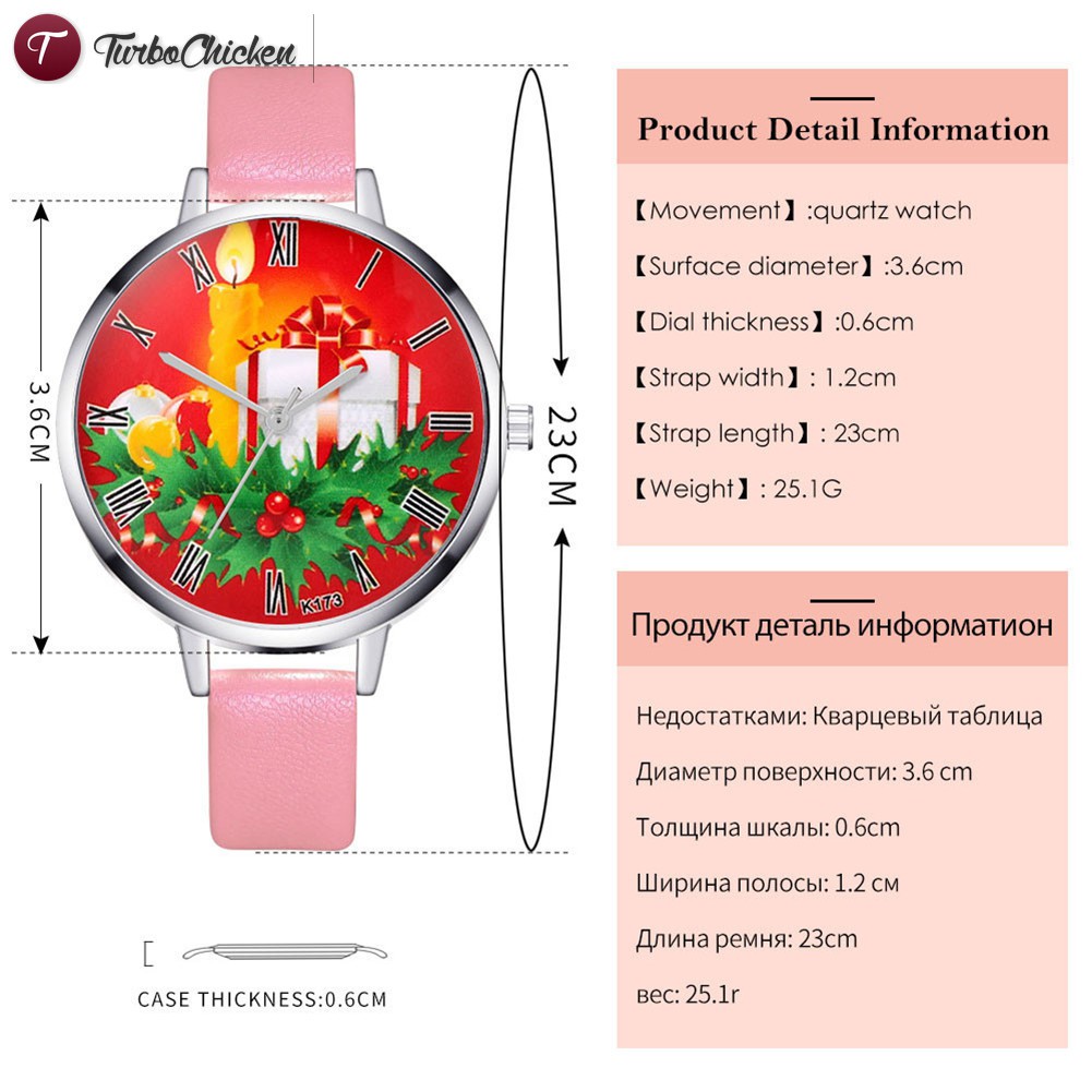 #Đồng hồ đeo tay# Fashion Cartoon Quartz Watches Faux Leather Strap Watch Xmas Gifts Watches 